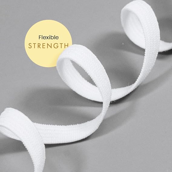 Trims by the Yard 1/4 Elastic Band, Premium Material, Durable Elastic Cord for Sewing, Easy to Use, Versatile Sewing Supplies, 100-Yard Cut, White