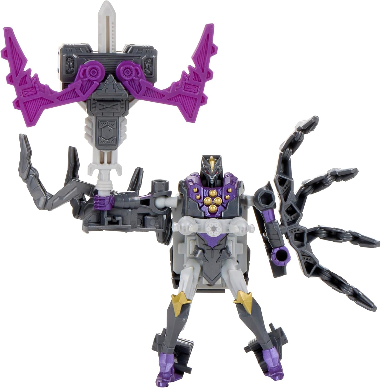 Transformers CYBERWORLD Airachnid Armored Cyber Changers 4-Inch Action Figure, Quick Change to Spider Mode, Robot Toys for Boys and Girls 6 and Up