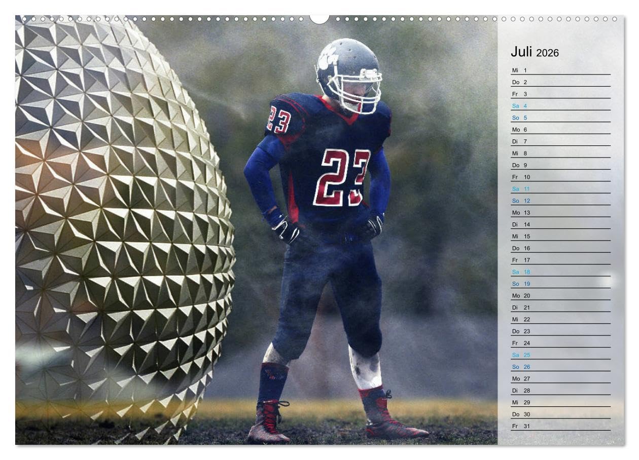 HEROES - American Football (hochwertiger Premium Wandkalender 2026 DIN A2 quer), Kunstdruck in Hochglanz: Fantastische Bildkompositionen dynamischer Actionszenen vom Football Field (CALVENDO Sport)