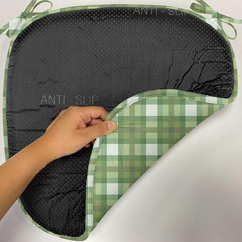 Vista 100 de Lunarable Orient - Cojín de asiento para silla, curlicues florales orientales con elementos artísticos venecianos, hojas de follaje, damasco a