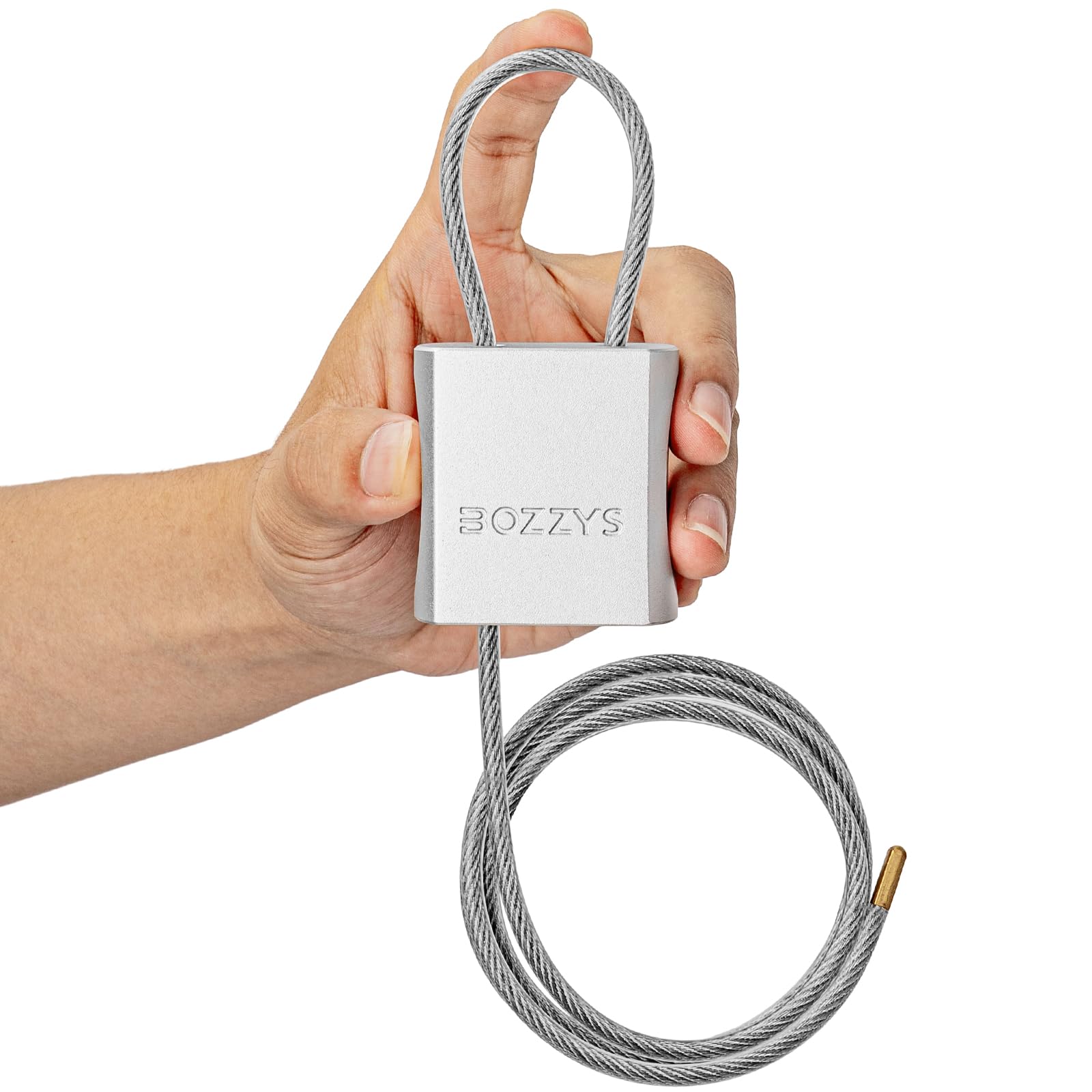 BOZZYS Cable Lock with 3 Keys | Adjustable Steel Cable Lock | Aluminum Locks for Bikes, Gate, Lockers & Outdoor Gear (Silver-L 3.28ft(1m),D 1/6in(4mm))