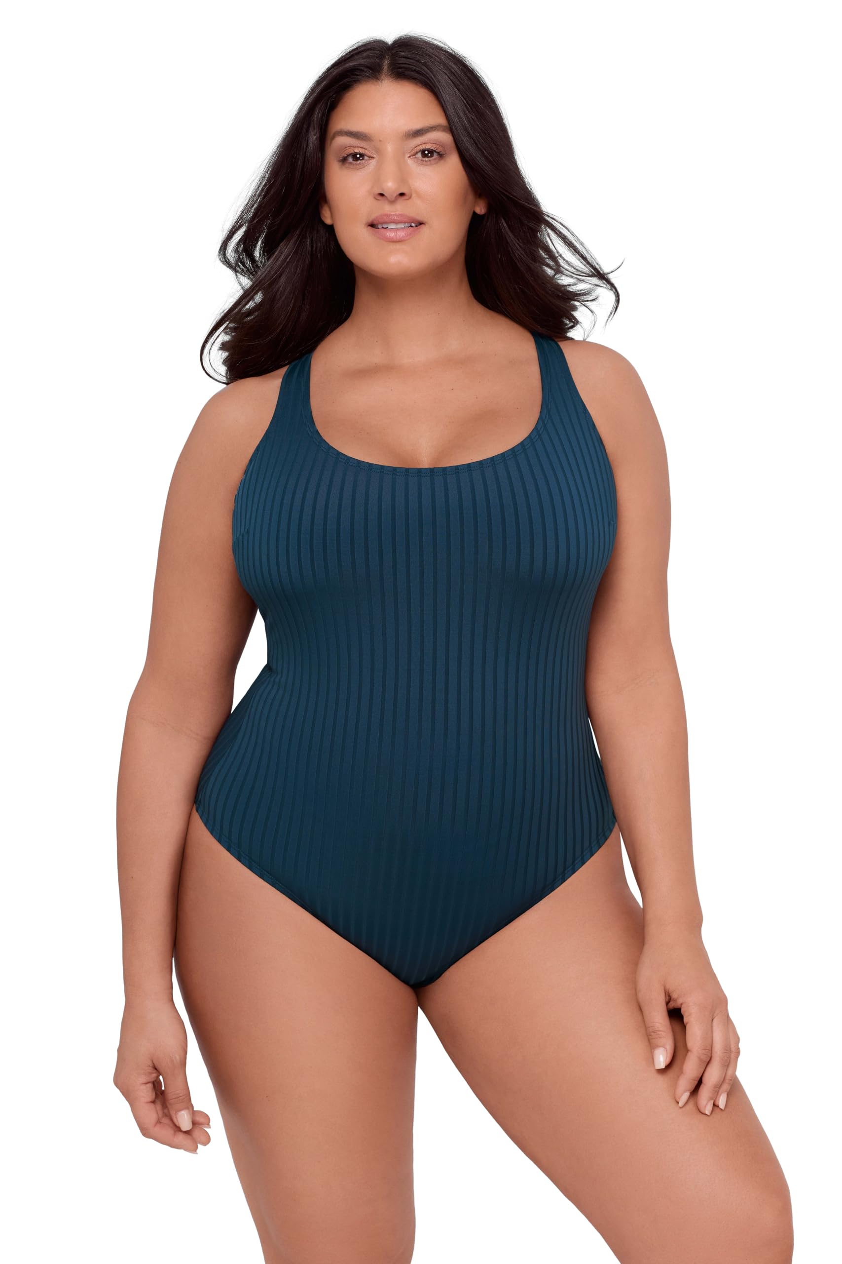 Women's Scoop Neck One Piece Swimsuit-image-17