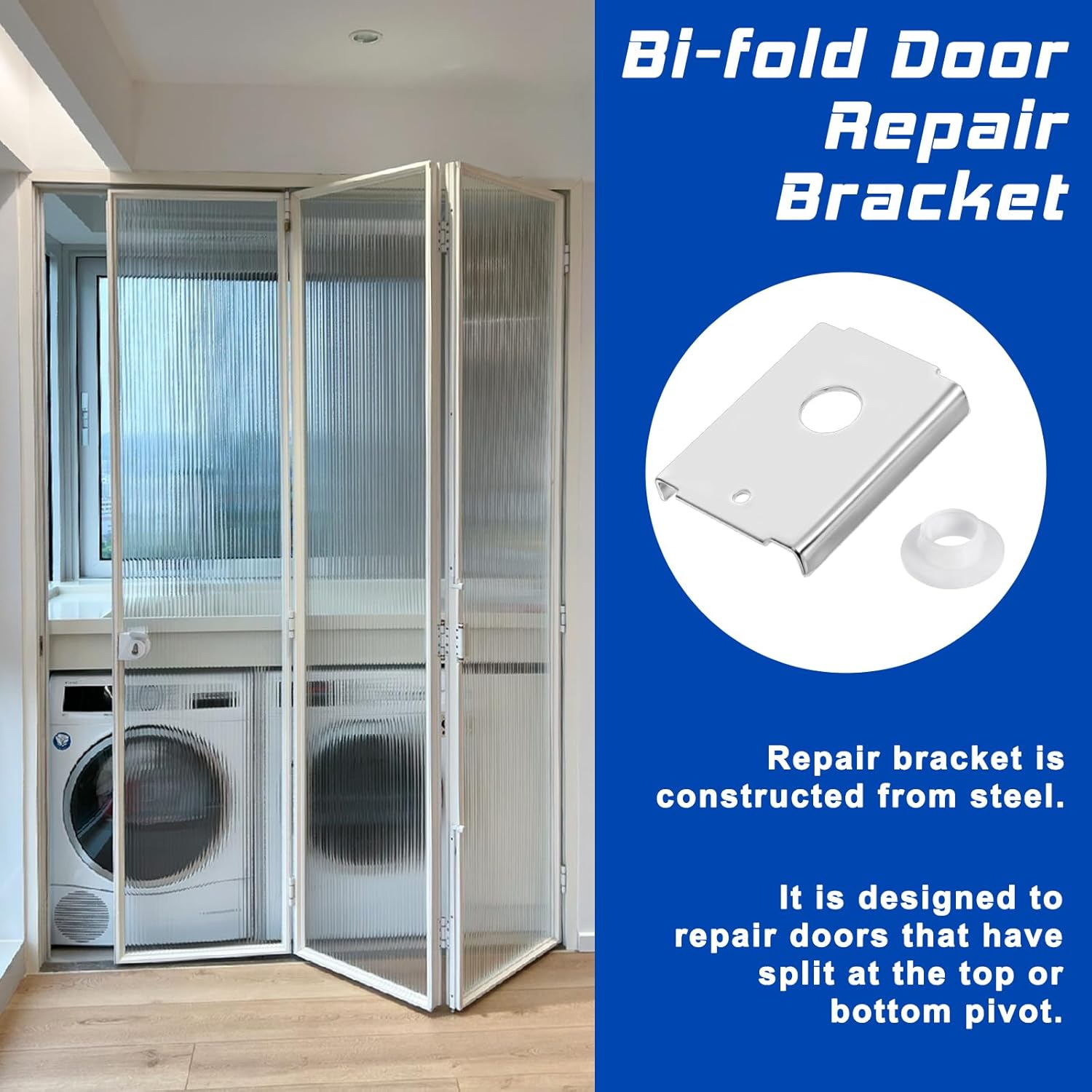 6pcs Bi-fold Door Repair Bracket Ideal Replacement Parts for Bi - fold & Sliding Closet Doors for 1-3/8 in Wood Doors Fits 7/16 in Pivot Top or Bottom Mount for Folding Pocket & Accordion Door