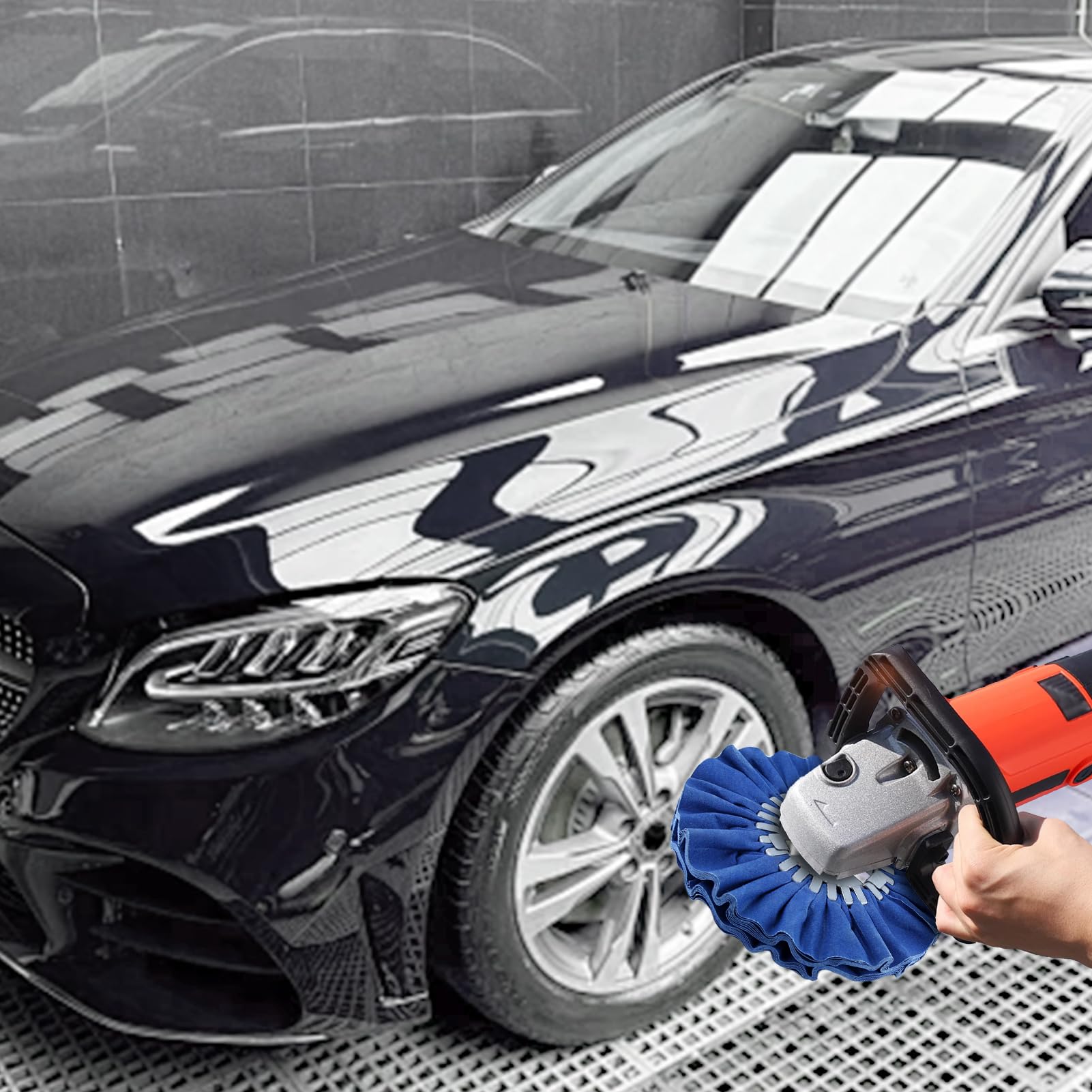 SPEEDWOX Airway-Polierscheiben-Set mit einem Durchmesser von 1,6 cm (5/8 Zoll), Polierpaste und Aluminium-Metall-Polierscheibe, 20,3 cm im Durchmesser, 1,6 cm im Dornloch, 16-lagig für Winkelschleifer
