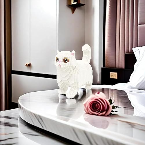 Vista 107 de Larcele Juego de mini bloques de construcción para gatos, ladrillos de juguete de construcción 3D para bricolaje, 1390 piezas KLJM-05