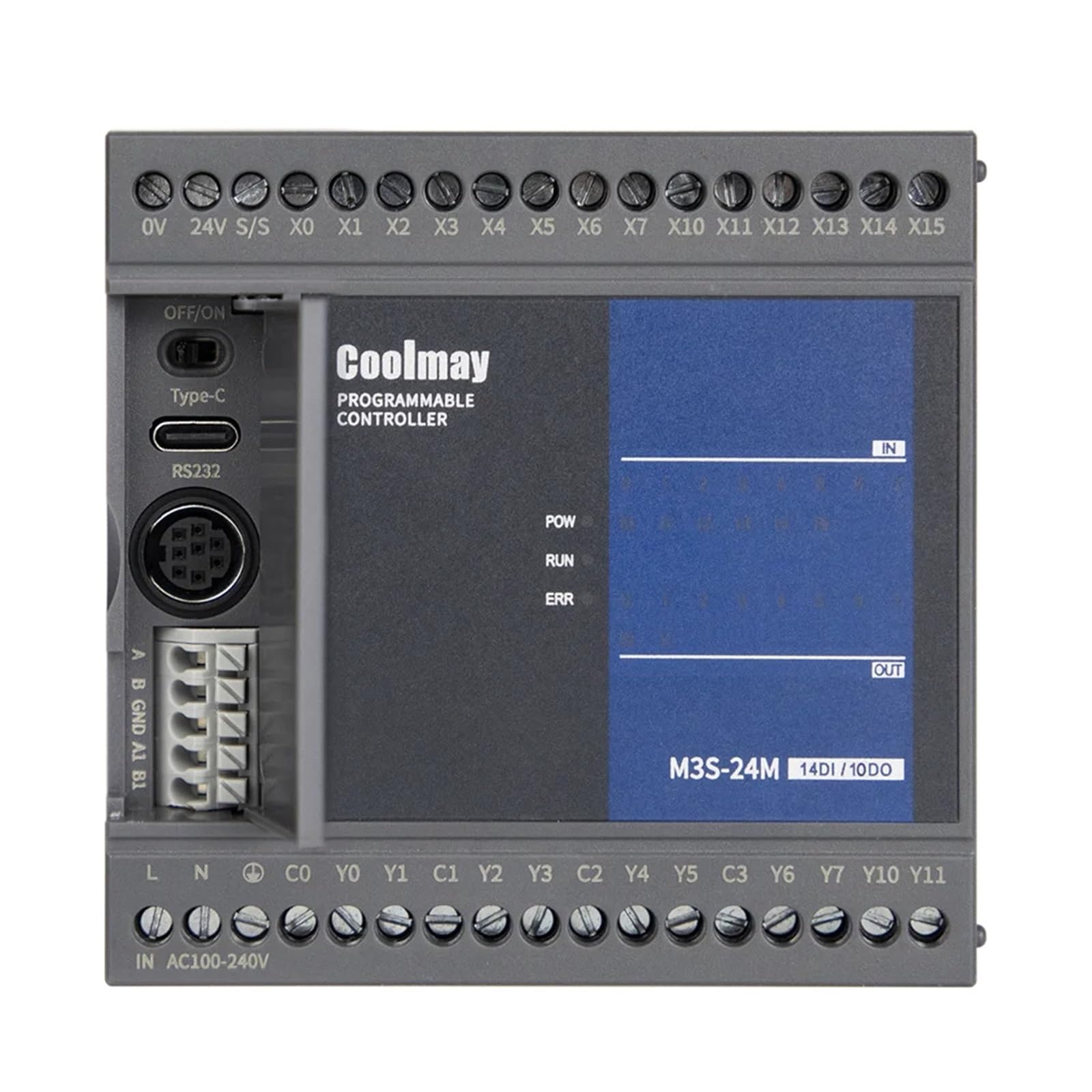 Contrôleur logique programmable PLC série M3S 14DI 10DO sorties relais