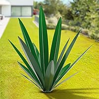 Vista 11 de Homight Escultura de agave grande de metal rústico, planta de agave para decoración de interiores al aire libre, decoración de césped al aire libre