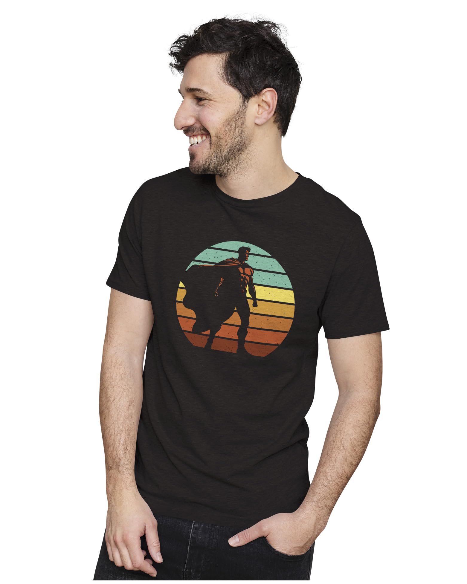 HeybrohMen's & Women's Regular Fit T-Shirt Superdad - Superhero - Father's Day 100% Cotton Unisex T-Shirt