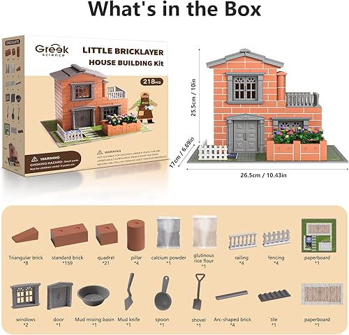 Miniatura 2 de Mini kit de construcción de casa para niños de 8 años en adelante, juguetes de construcción de bloques con mini ladrillos reales, regalos creativos