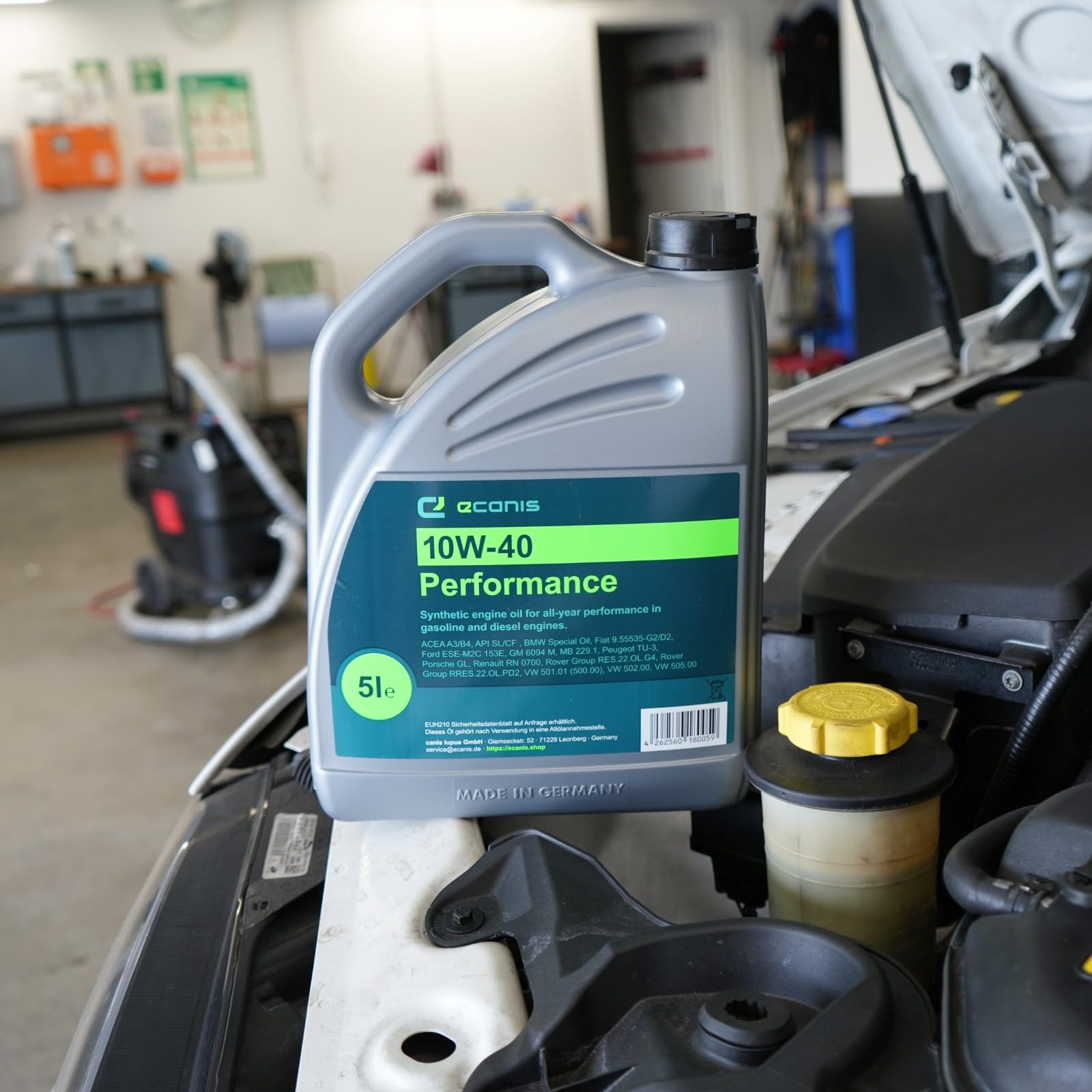 Performance Motoröl 10W-40 A3/B4 SL/CF für PKW, 5 x 5L | Synthetisches Leichtlauföl, ACEA A3/B4, API SN, FIAT 9.55535-G2/D2, Renault RN 0700, Motorleistung & Schutz, Made in Germany