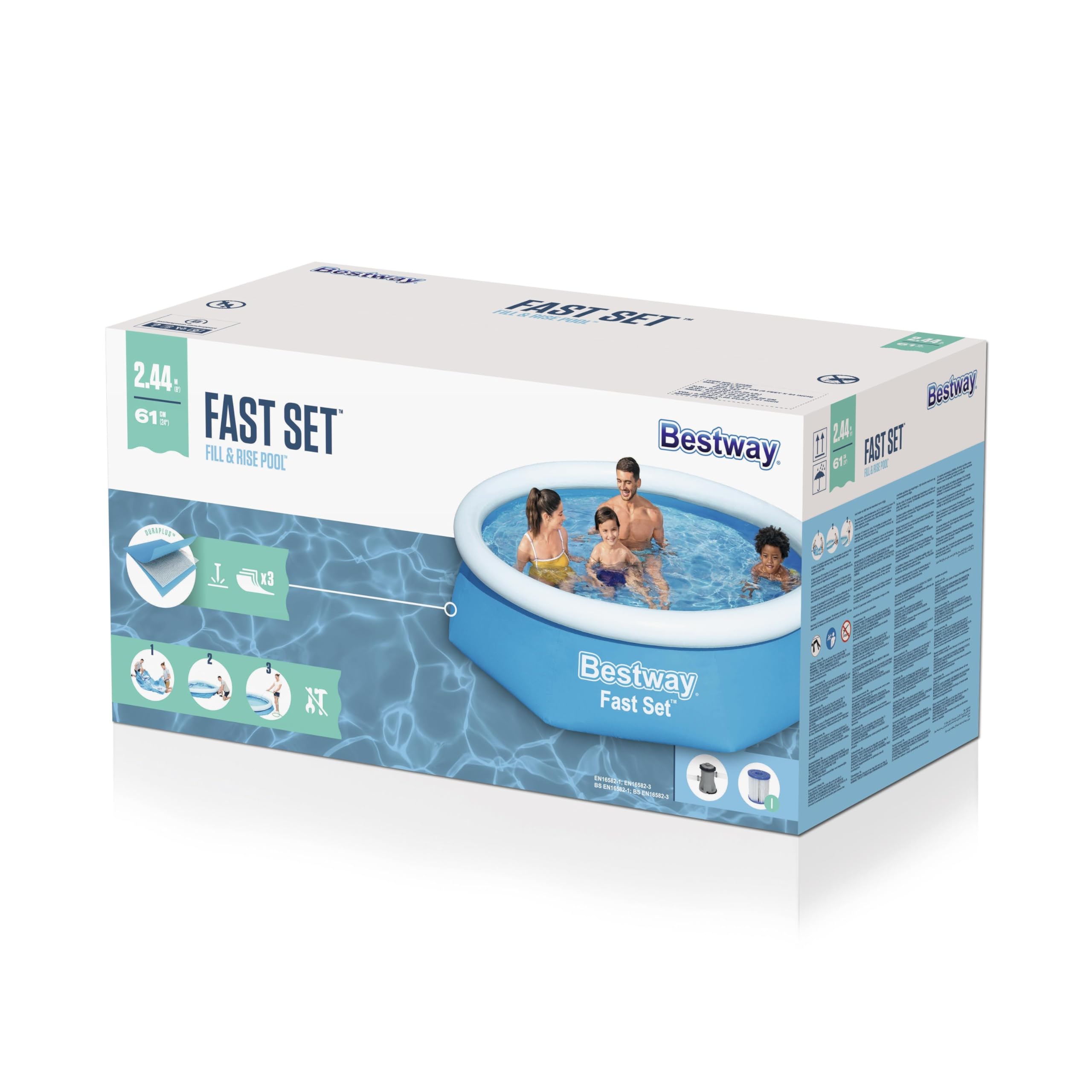 Bestway 8' x 24"/2.44m x 61cm Pool Set