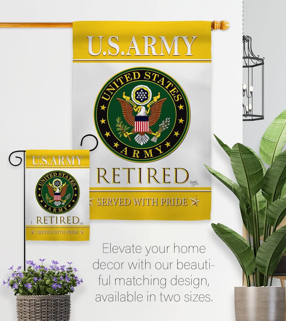US Army Retired Garden Flag - Set with Stand Armed Forces Rangers United State American Military Veteran Retire Official - House Decoration Banner Small Yard Gift Double-Sided Made in USA 13 X 18.5 - Image 8