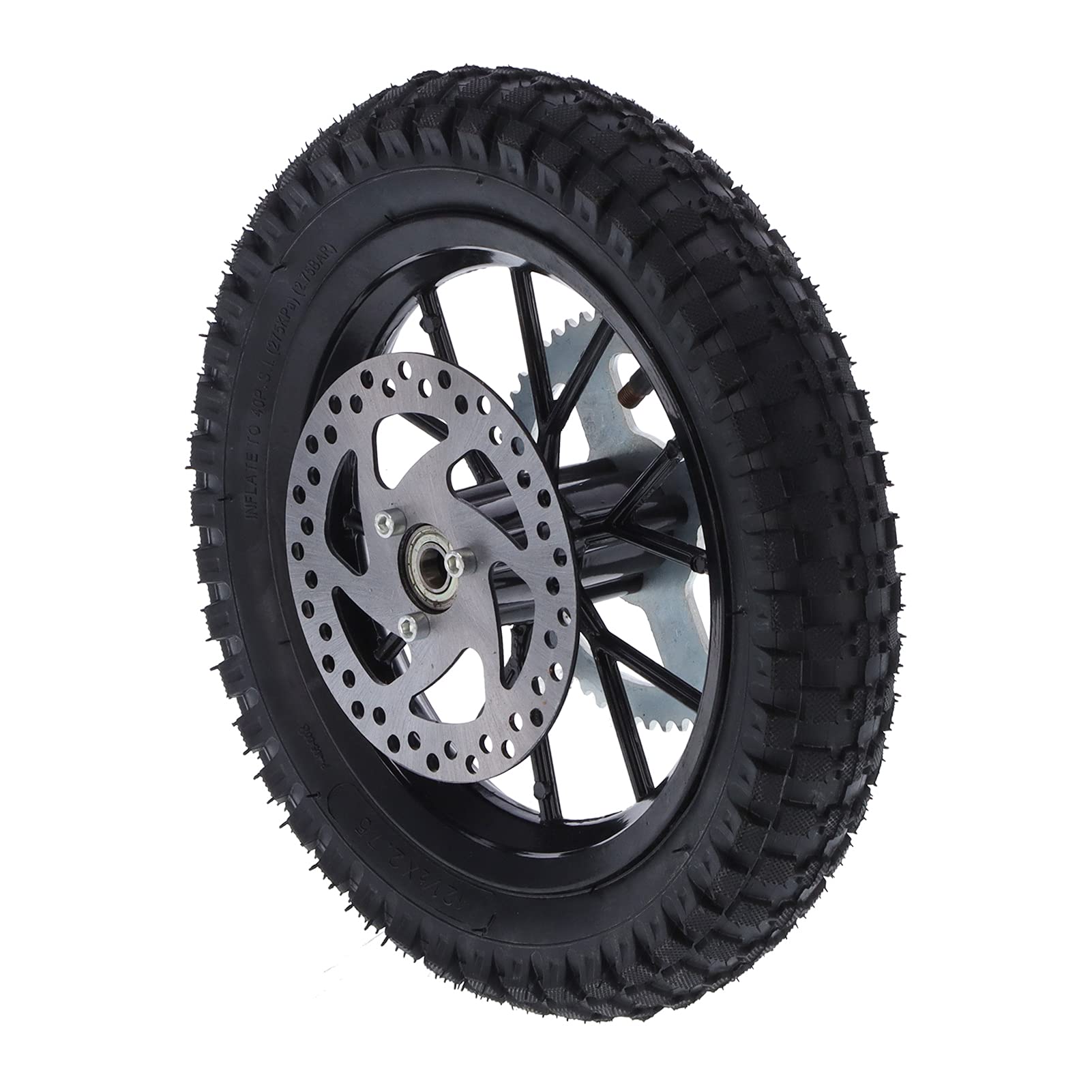 Ruota Posteriore Dirt Bike, 12,5 X 2,75 Pollici Gomma + Pneumatico Ruota Posteriore Posteriore in Metallo per Coolster 2 Tempi Mini Dirt Bike QG-50