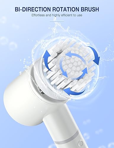 Miniatura 2 de Limpiador eléctrico giratorio, cepillo de limpieza inalámbrico con rotación bidireccional, limpiador de ducha eléctrico con brazo de extensión