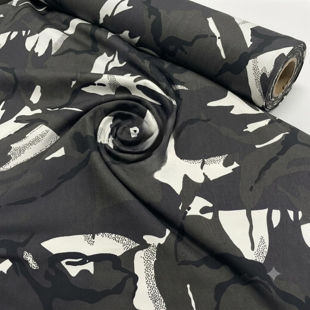 Midland Textiles Army Military Camouflage 100% Cotton Drill by The Metre, Medium Weight 58" Wide Cotton Fabric Material, Durable Camouflage Print Fabric for Sewing, Uniform, Jackets, and Workwear