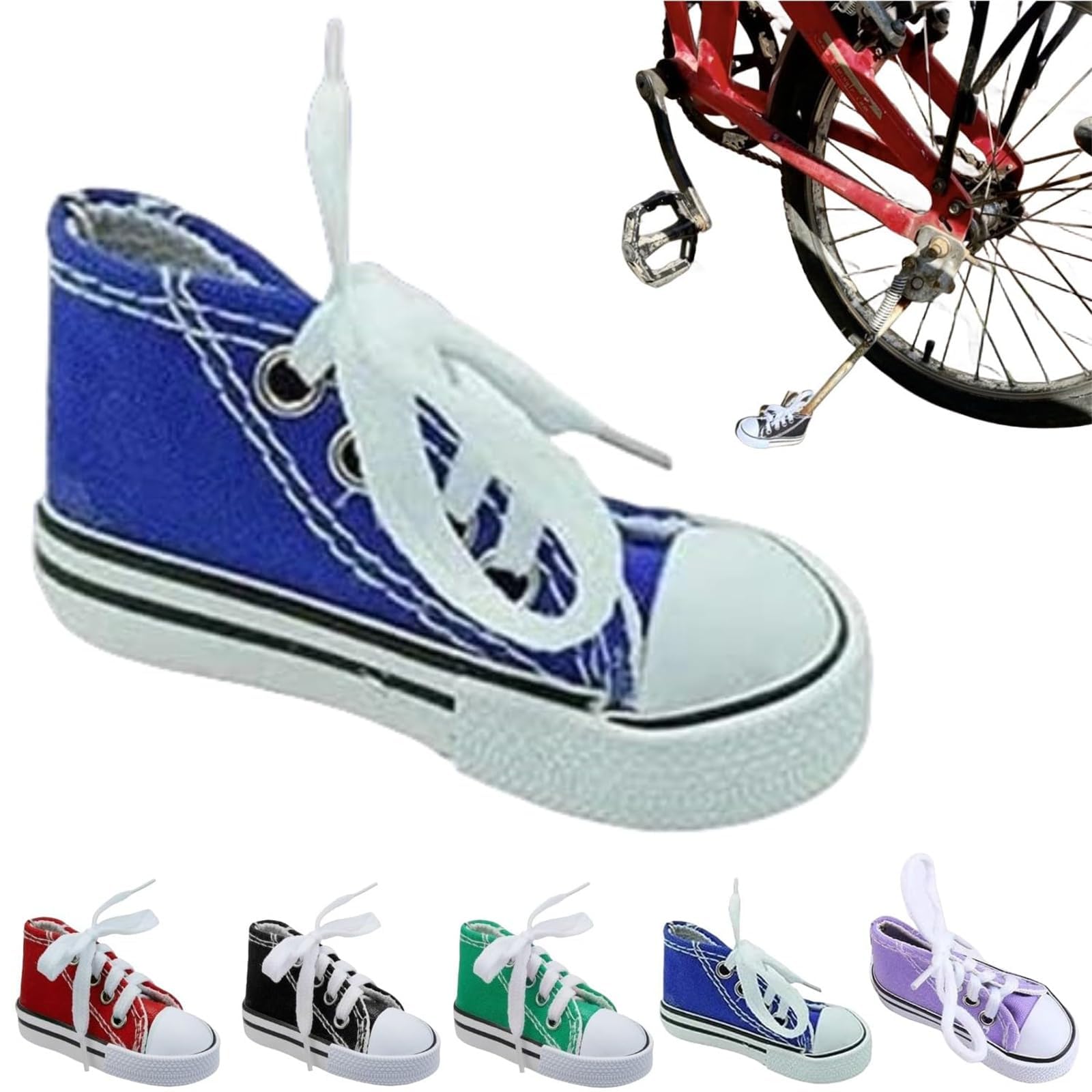 Fahrradständer Motorrad-Seitenständer Verlängerungspad Niedlicher Mini-Canvas-Schuhe Seitenständer Motorradzubehör Kleine Schuhe für Fahrrad Dreibein Dekoration Geschenk (B) Auto & Motorrad