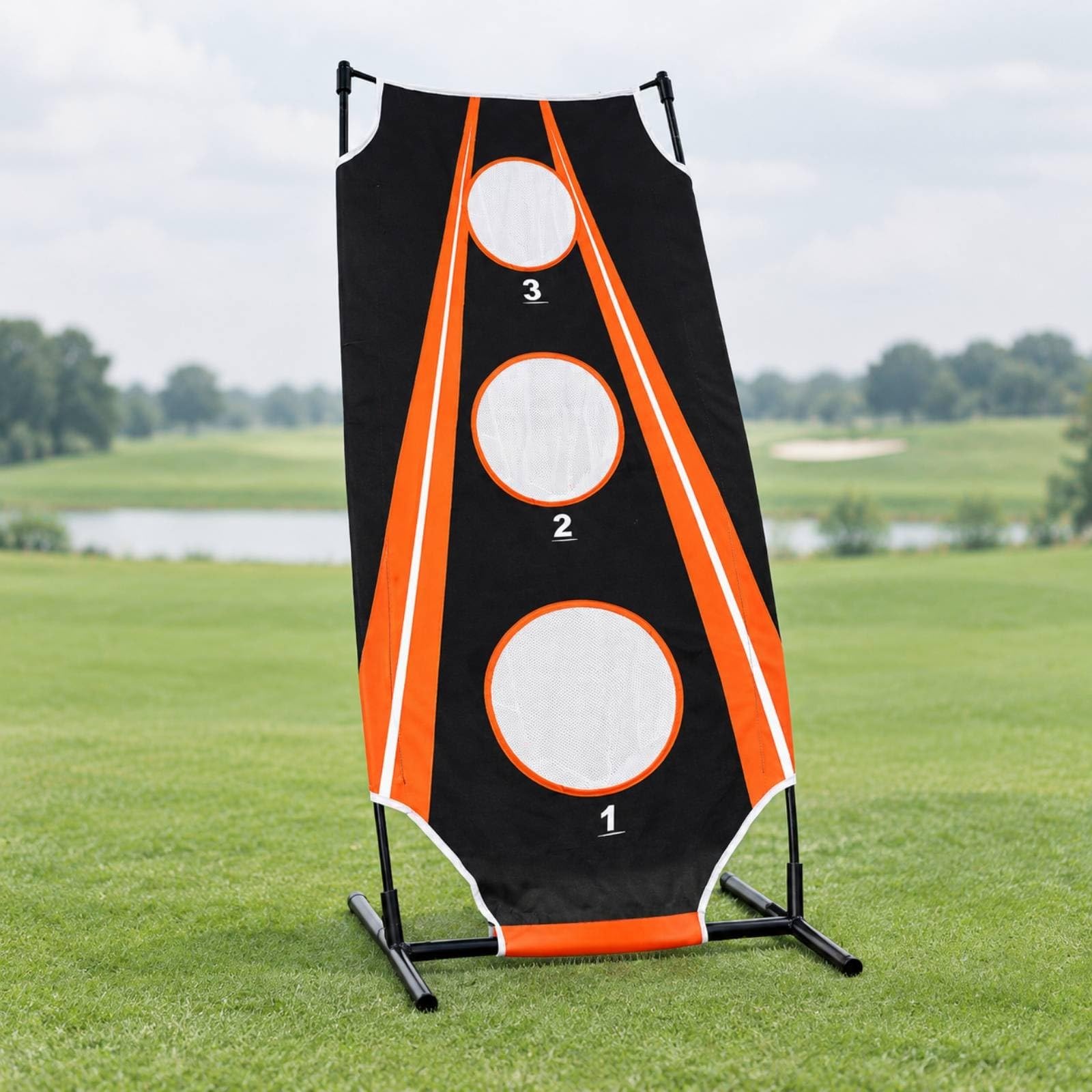Fil Cible Golf Pied Robuste Fil Golf Panneau Cible en Tissu Portable pr