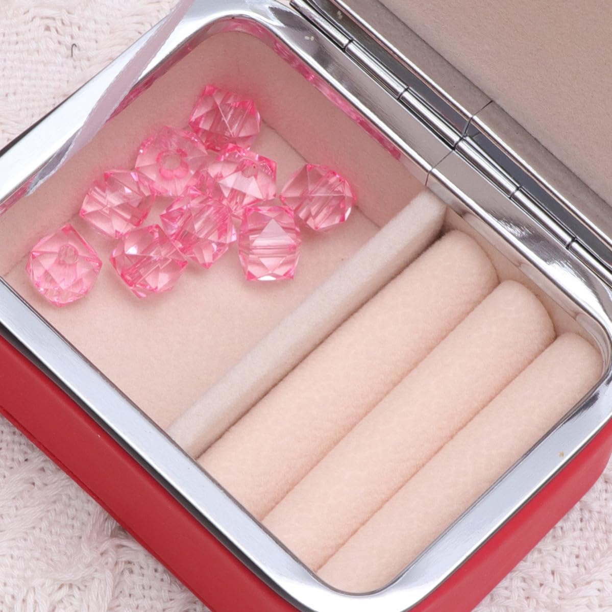 Mini Jewelry Box for Earrings Portable Storage Case Necklace Rings image 4