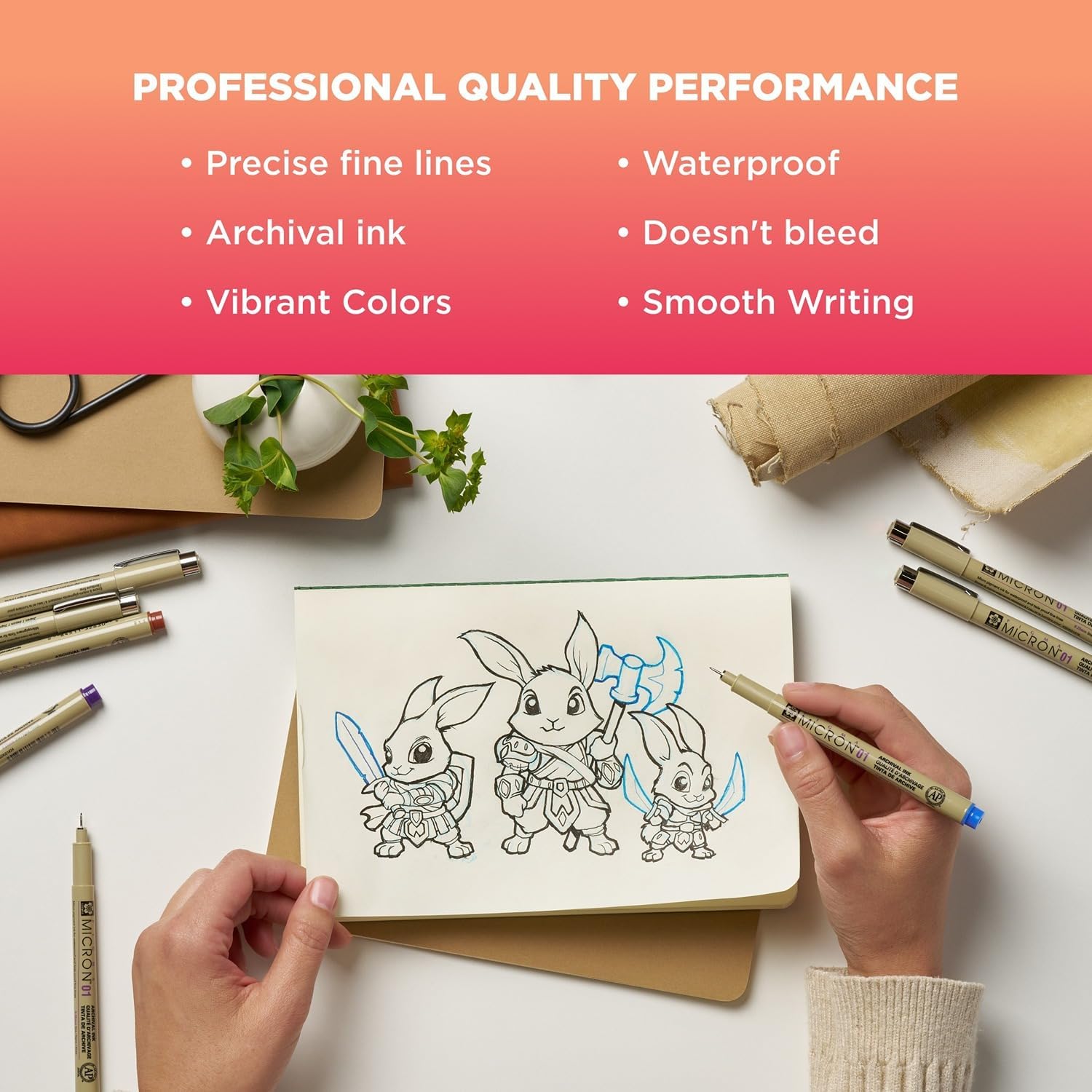 SAKURA Pigma Micron Fineliner Pens - Color Pen Set for Drawing, Illustration & Journaling - Smooth, Skip-Free Writing - Consistent Lines - Archival Colored Ink - 005 Tip - Assorted Colors - 8 Count