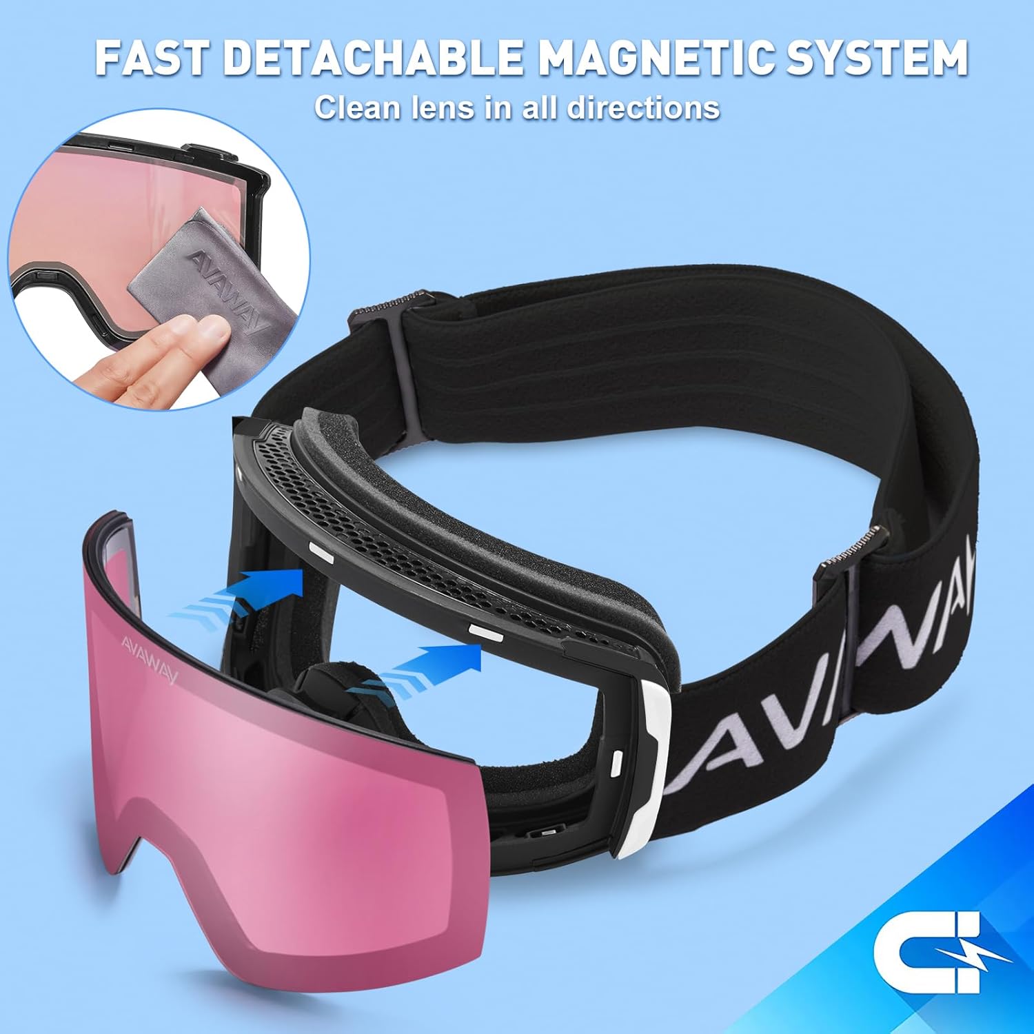 Ochelari de schi CARFIA EVO vedere detaliată