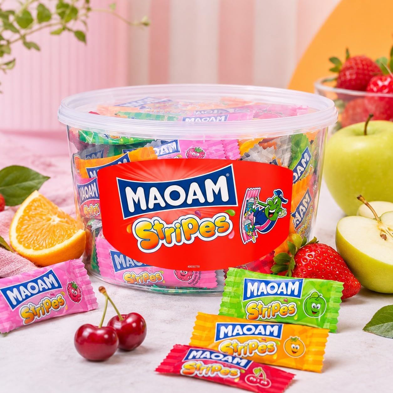 Amazon.com : Haribo Maoam Stripes I Pack of 100 Fruit and Cola