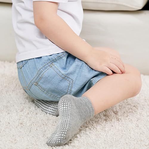 Miniatura 4 de ZAPLES Calcetines tobilleros antideslizantes para bebés con agarre antideslizante para niños y niñas, corte bajo para bebés y niños pequeños