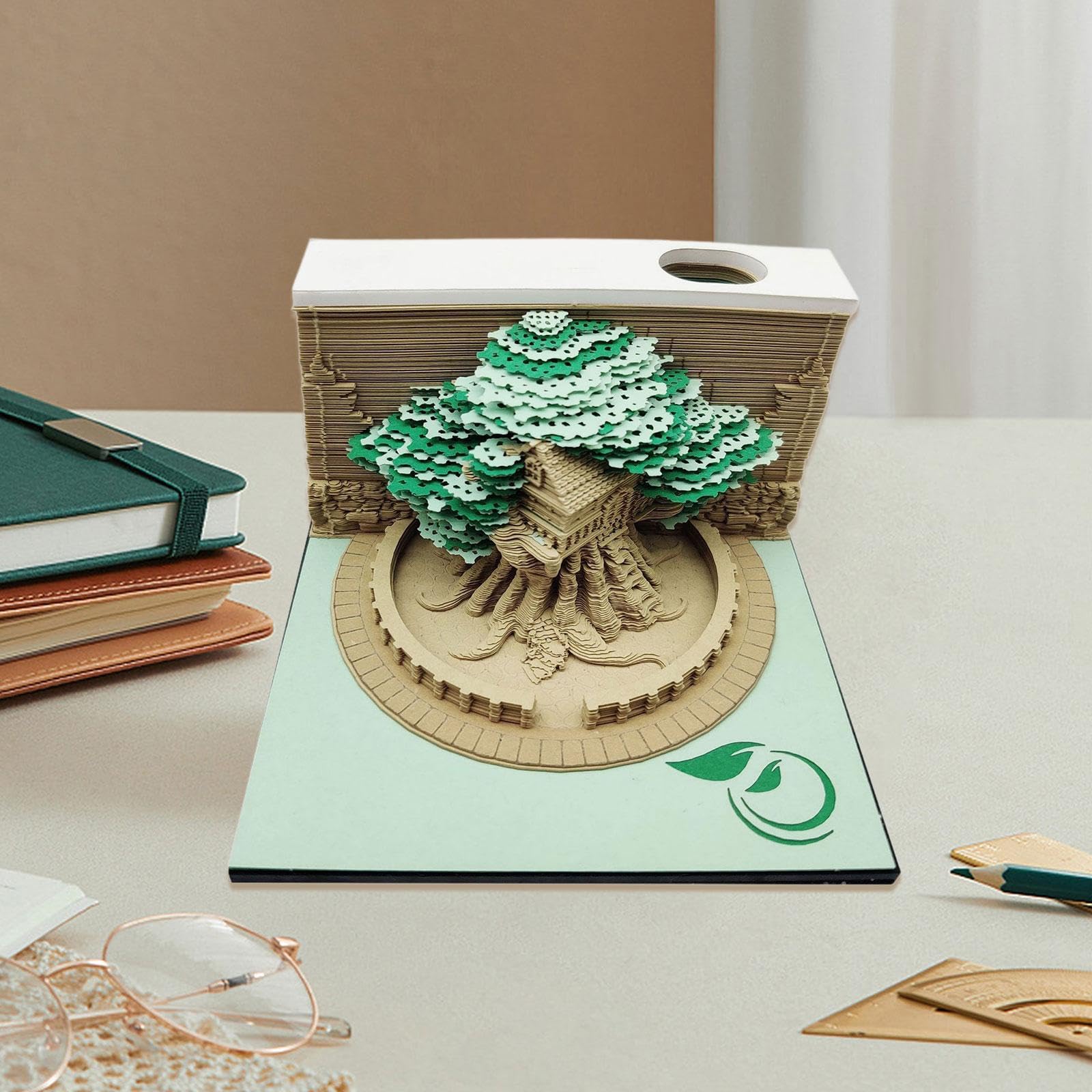 Bloc de Notas 3D para Decoración Del Hogar Y Fiestas, Verde