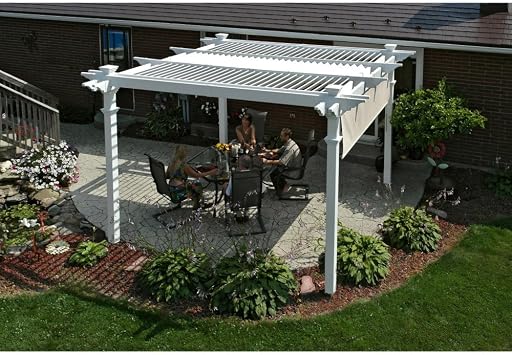 Camelot 12 x 12 Adjustable Louvered Vinyl Pergola