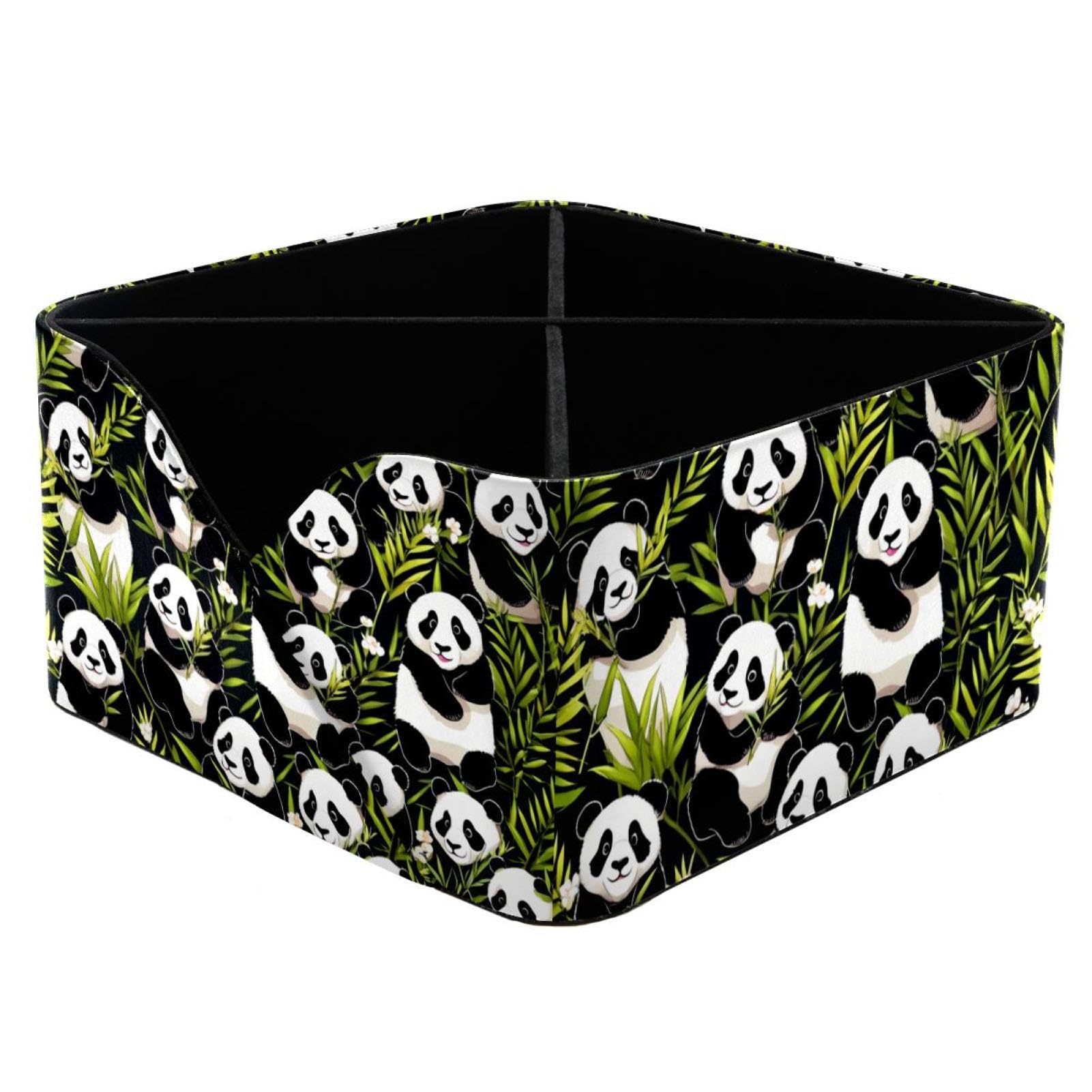 Boîte de rangement panda rectangulaire avec compartiments pour maquillage et bureau