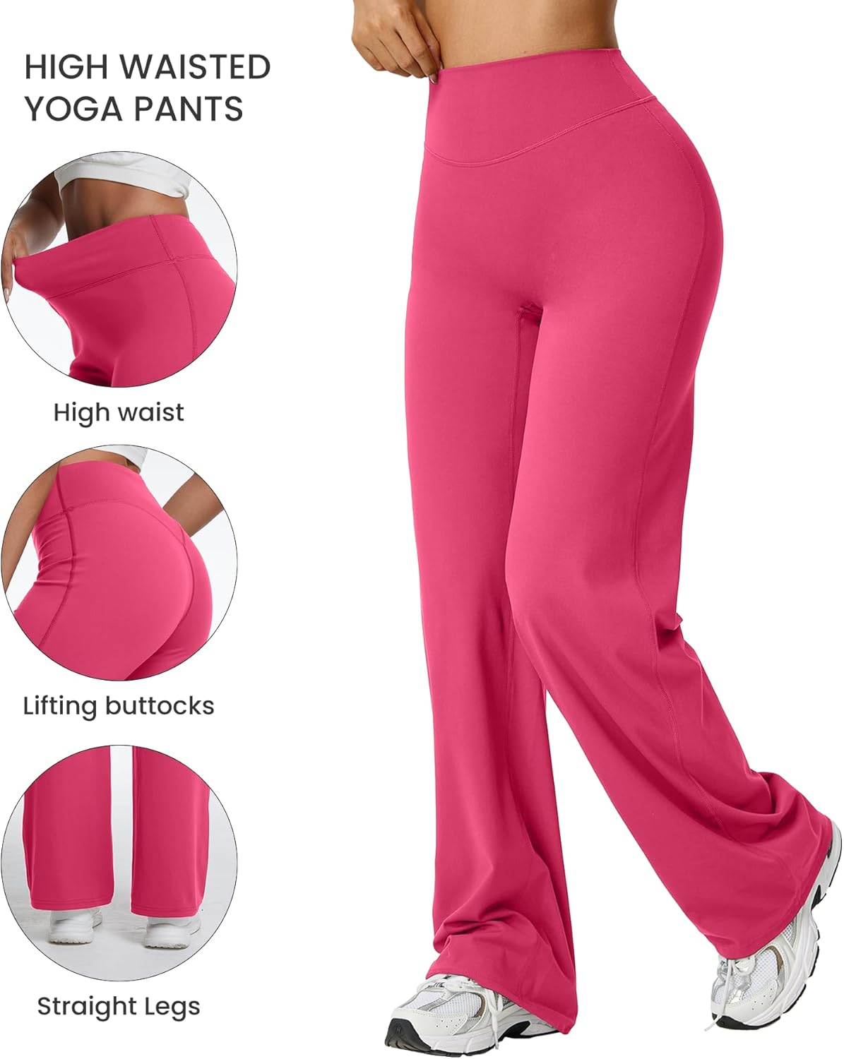 Comper Wide Leg Yoga Pants for Women Athletic Straight Leg Pants High Waist Sweatpants Workout Casual Loose Trousers - Image 5