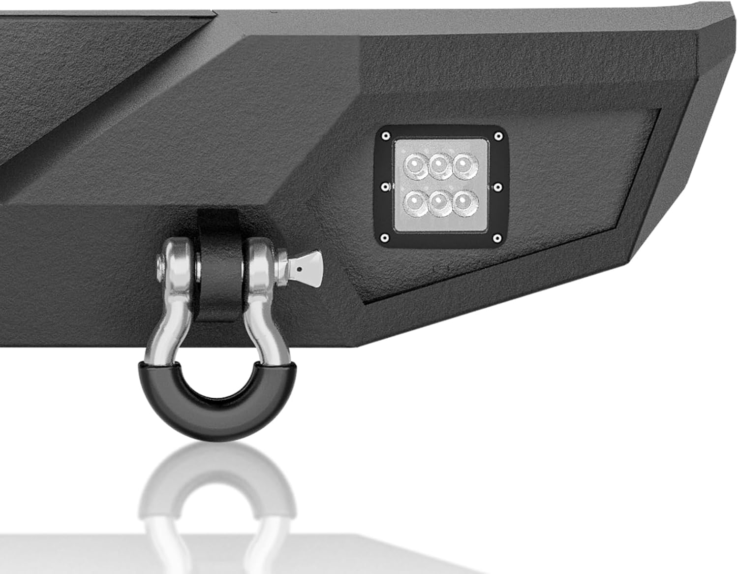 for Wrangler JL JLU Rear Bumper Compatible with 2018 2019 2020 2021 2022 2023 2024 2025 2026 Jeep Wrangler JL JLU Off-Road Bumper with D-rings, 2 x 18W LED Lights & 2" Hitch Receiver
