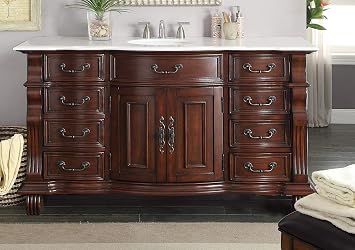 60 inch Traditional Style Hopkinton Bathroom Vanity 60 Vanity with White top