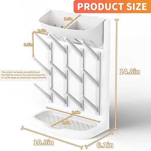 Miniatura 3 de Yieach Estante de secado vertical más grande para biberones, sin BPA, ahorro de espacio, soporte de secado para encimera, soporte para biberones,