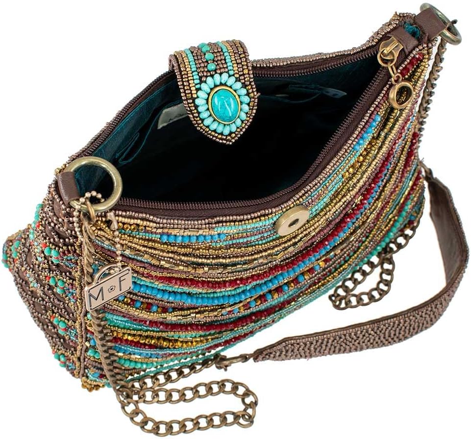 Mary Frances Sway with Me Beaded Crossbody Handbag – Boho Chic Purse with Vibrant Color Pop, Multicolor