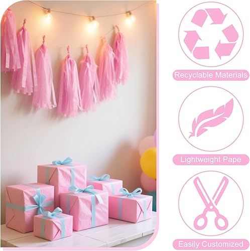 Miniatura 4 de PLULON 60 hojas de papel de seda rosa oscuro a granel para bolsas de regalo, 14 x 20 pulgadas, papel de regalo para envolver regalos, manualidades