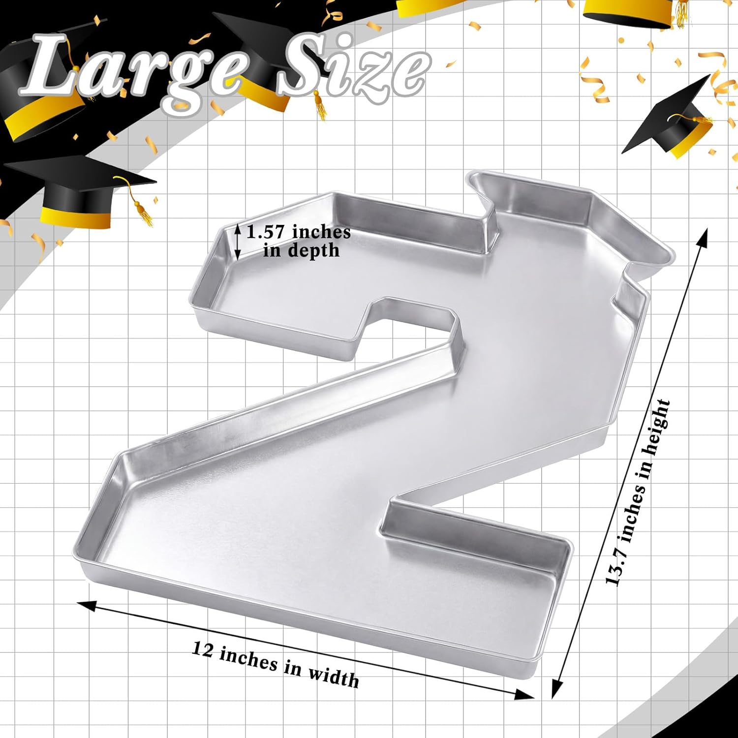 Tellingyou 4 Pcs 13.7" 2026 Graduation Number Fillable for Charcuterie Disposable Mache Box Chocolate Candy Tray Grad Container Decoration(Silver,2026)