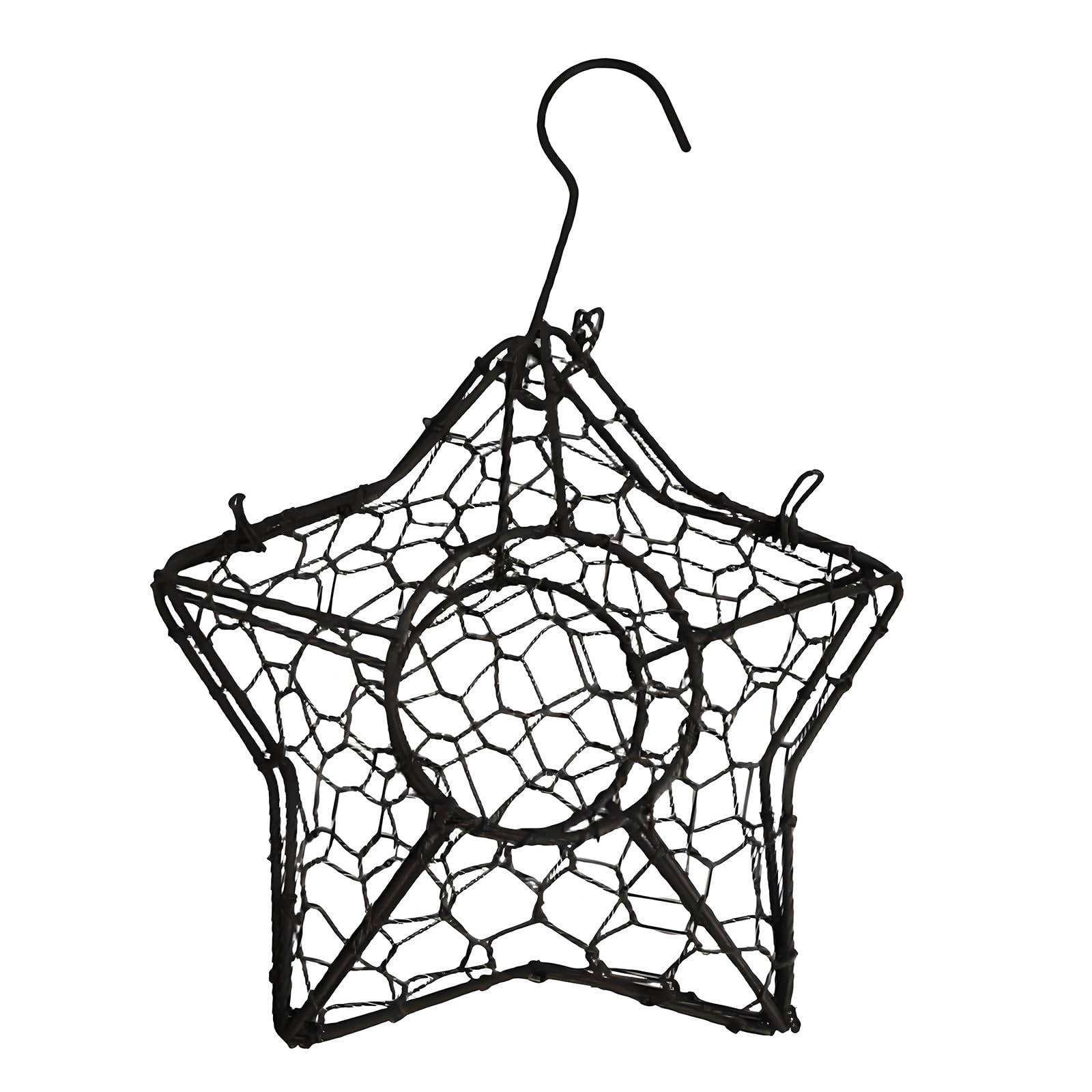 Kaeltsyn Star Shape Wire Wreath Hanging Basket Succulents Plant Holder Wall Planter Indoor Outdoor Garden Decoration Star Bird Nest