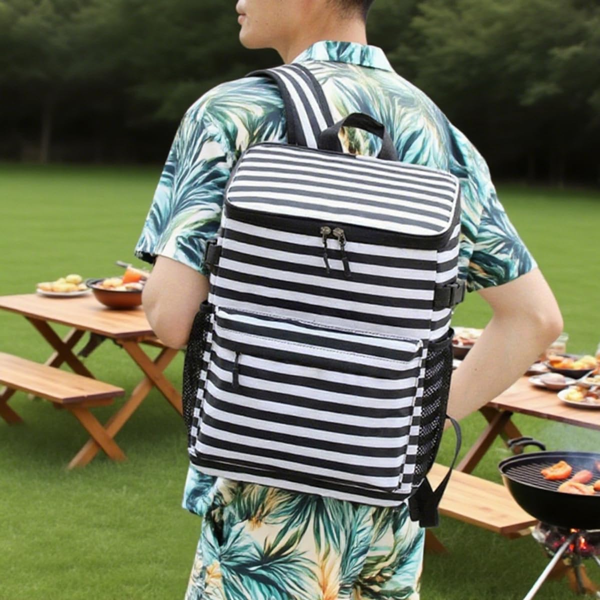 19L Sac à Dos Isotherme à Glacière Sac de Pique-Nique Sac Isotherme Portable Cooler Backpack Bag