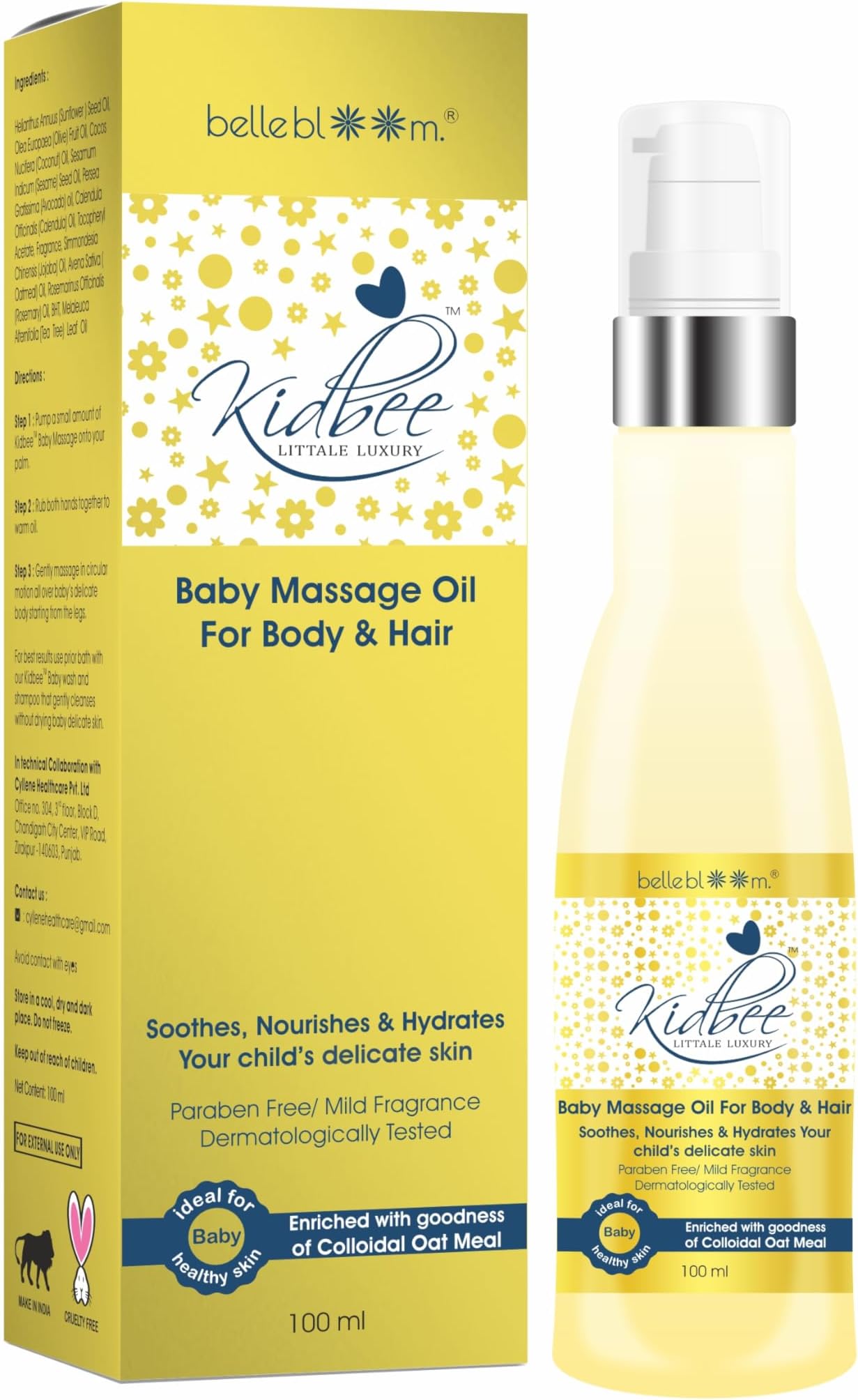 Kidbee Baby Massage Oil for Body and Hair (100ml)