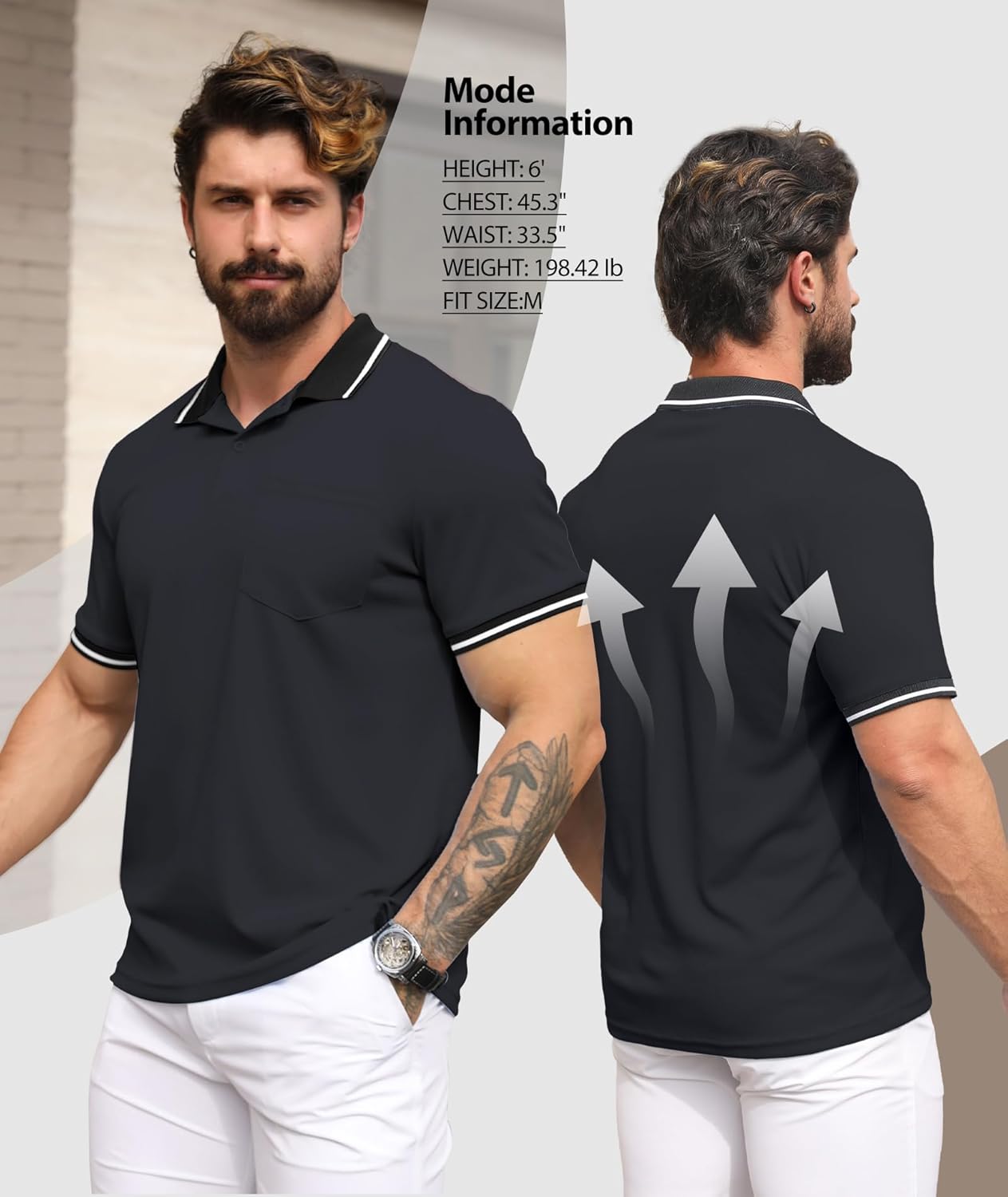 GEEK LIGHTING 3 Pack Mens Polo Shirts Short Sleeve Athletic Golf Polo for Men Casual Moisture Wicking T-Shirts with Pocket - Image 3