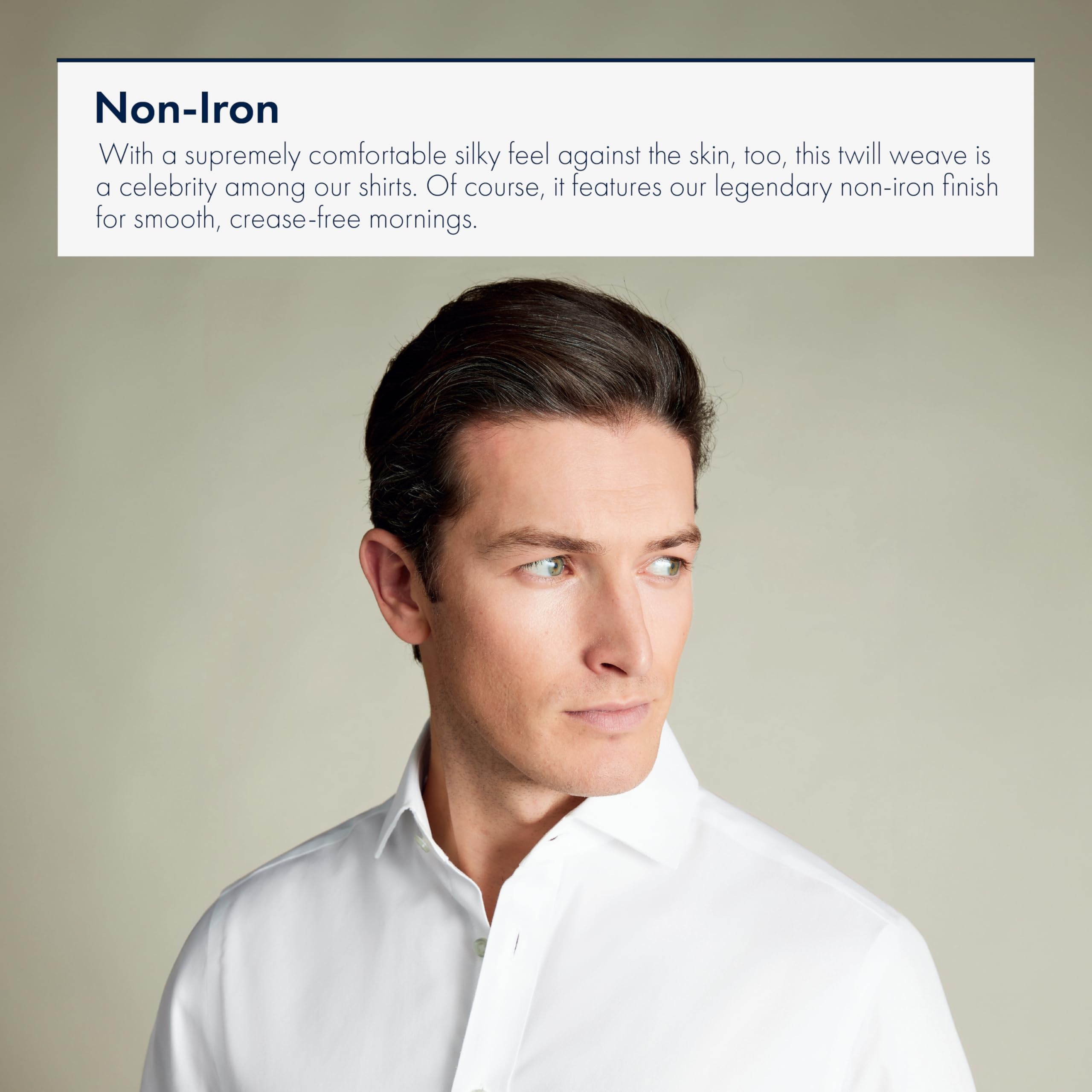 Charles Tyrwhitt Shirts for Men - White Non Iron with 100% Cotton Twill