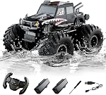 Voiture de télécommande amphibie, étanche à 360° 4WD RC Monster Trucks, 2,4GHz Tous les jouets de ramassage hors route,RC Auto Pool Toys Remote Control Boat pour les cadeaux pour les enfants de 8-12 ans et plus (Pink)