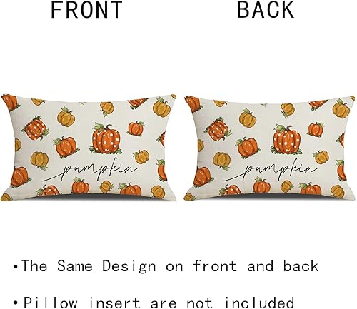 Miniatura 2 de wyooxoo Funda de almohada de otoño de 12 x 20 pulgadas, decoración de otoño, calabazas, Acción de Gracias, funda de almohada cuadrada de lino para
