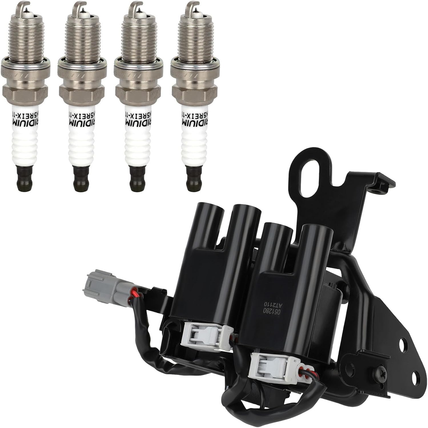 ECCPP UF419 1 ignition coils with 4 iridium Spark Plugs 4503,for Hyundai Elantra 2003-2006,Tucson 2005-2009,Tiburon 2003-2008 &,for kia,for Sportage 2005-2007 Spectra/Spectra5 2005-2009,2.0L,UF-419