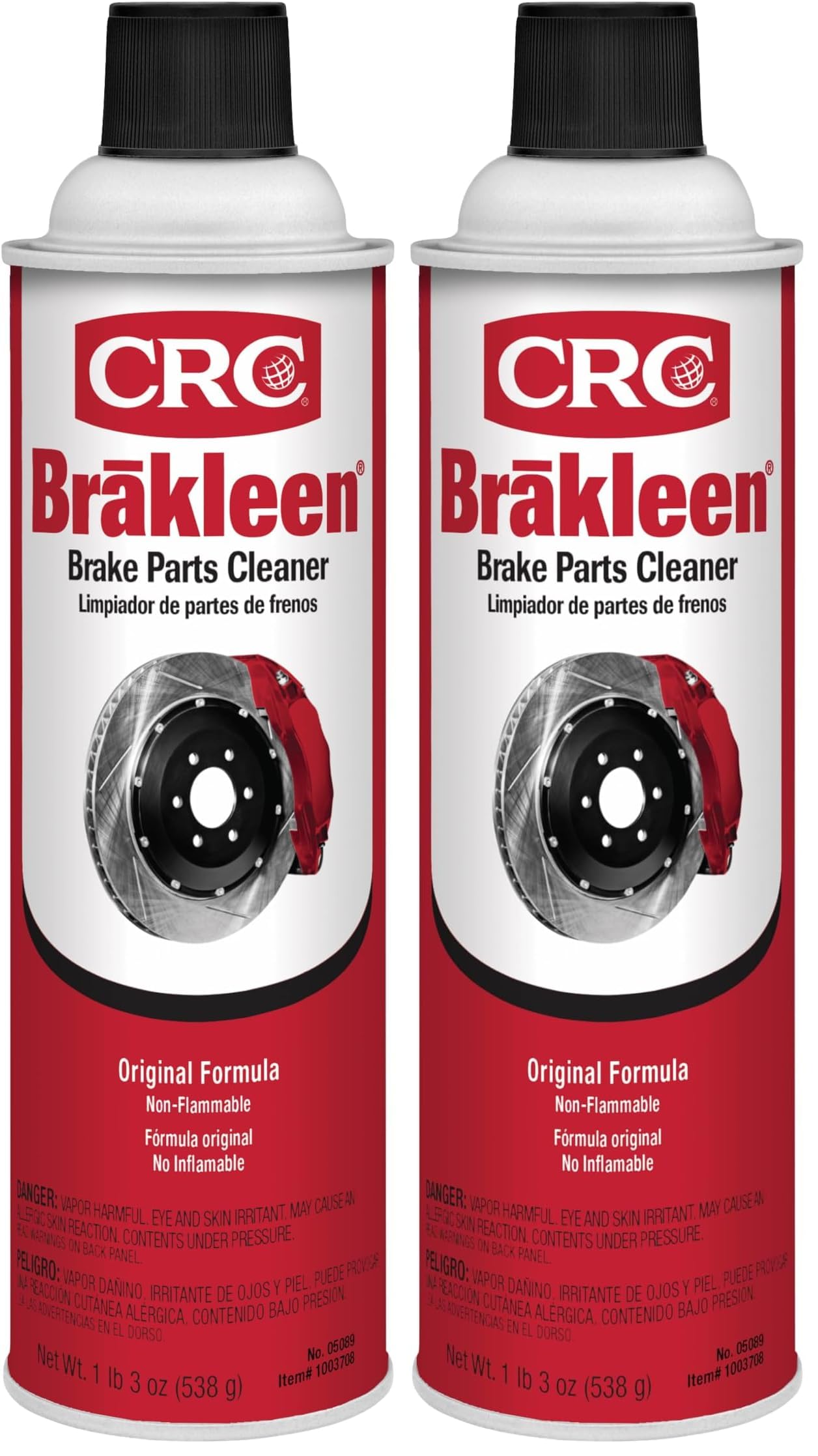 CRC BRAKLEEN Brake Parts Cleaner - Non-Flammable -1lb 3 Oz (05089) (Pack of 2)