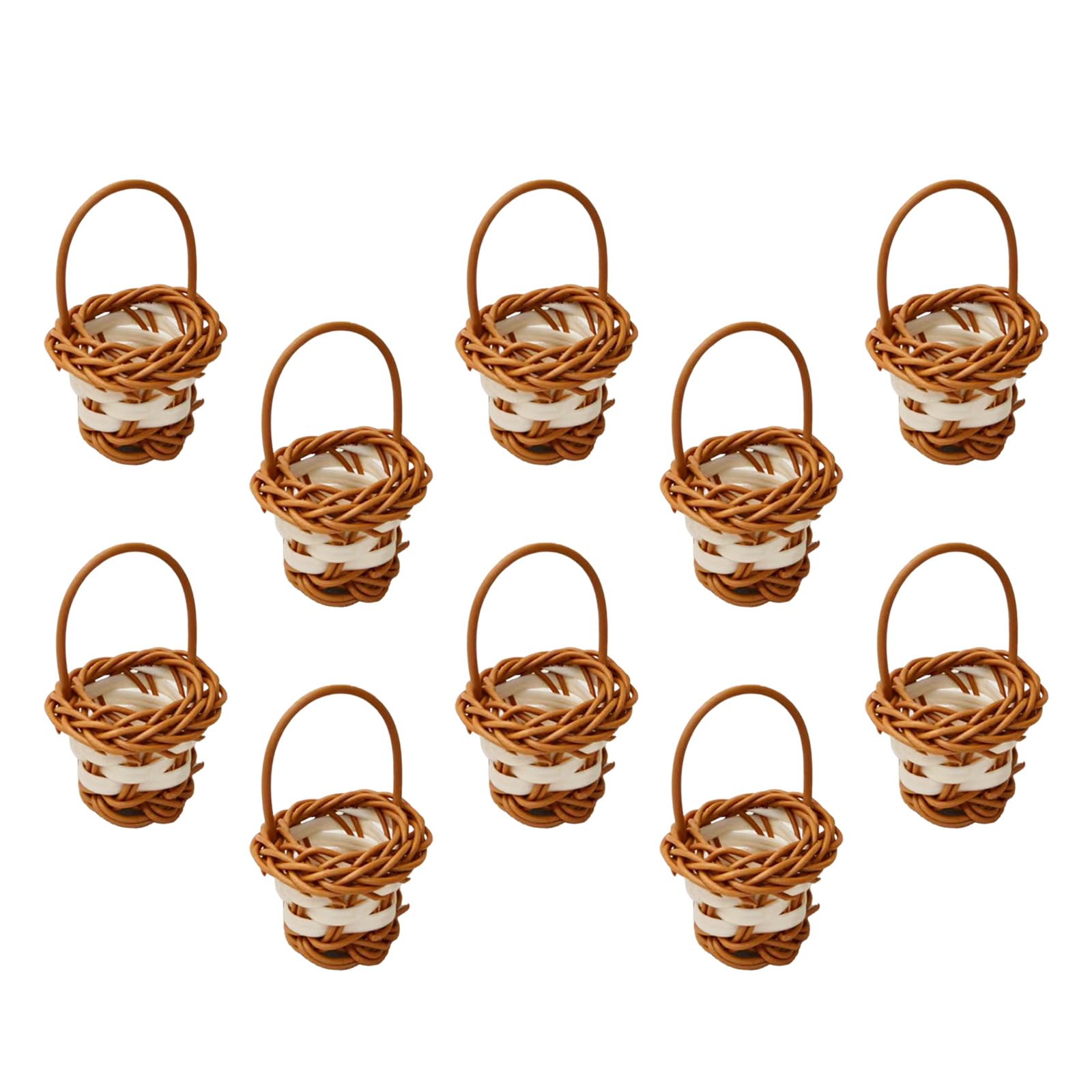 Ekoama Pack of 10 Miniature Handwoven Baskets for Home Decors and Storage Portable Sturdy Decorative Containers