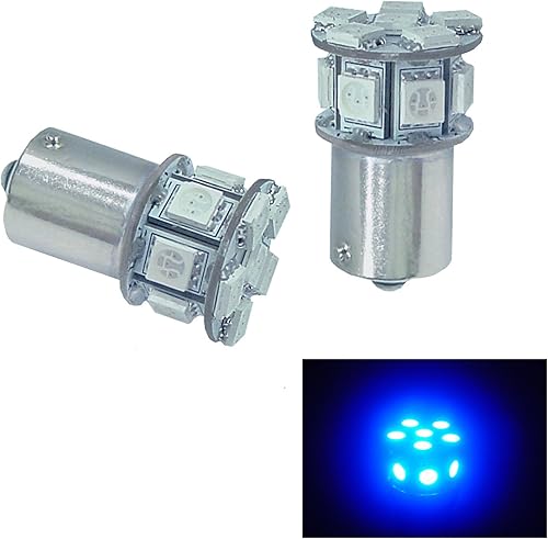 PA 2 bombillas LED 13SMD 1156 BAU15S azul auto LED 12V para señal de giro lateral marcador de parada trasera luz trasera (7507 PY21W 1156PY 1056 disponible en Yaxa Peru