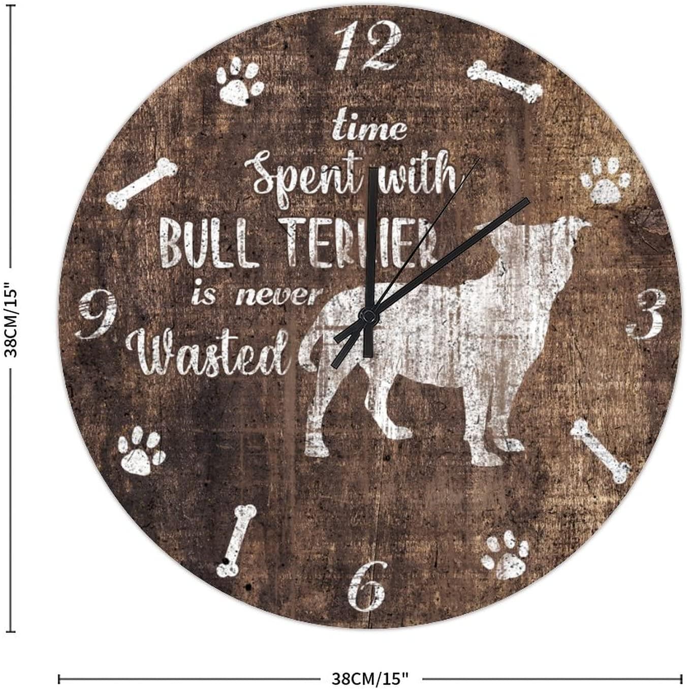 15in Wall Clock Funny Dog Motto Wooden Clock Pet Dog Lover Coastal Style Quartz Analog Battery Operated Clock Animal Novelty Home Accessories for Home Sunroom Homeschool Patio image 5