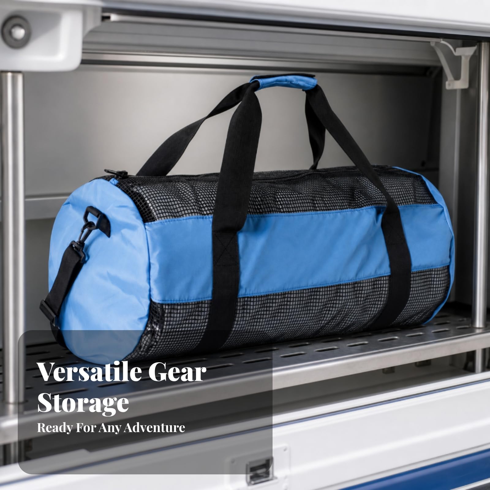 Contenedor Buceo Bolsa Transpirable Nylon con Espacio Generoso para Guardar Aletas Gafas Snorkel y Regulador con Cremallera Segura y Correa Hombro, Rojo