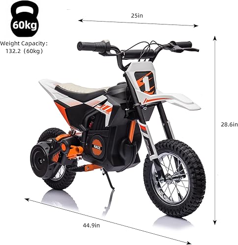 Miniatura 3 de Motocicleta de paseo para niños, automóvil eléctrico de 24 V para niños, bicicleta de cross eléctrica máxima de 13.6 MPH con velocidad variable,